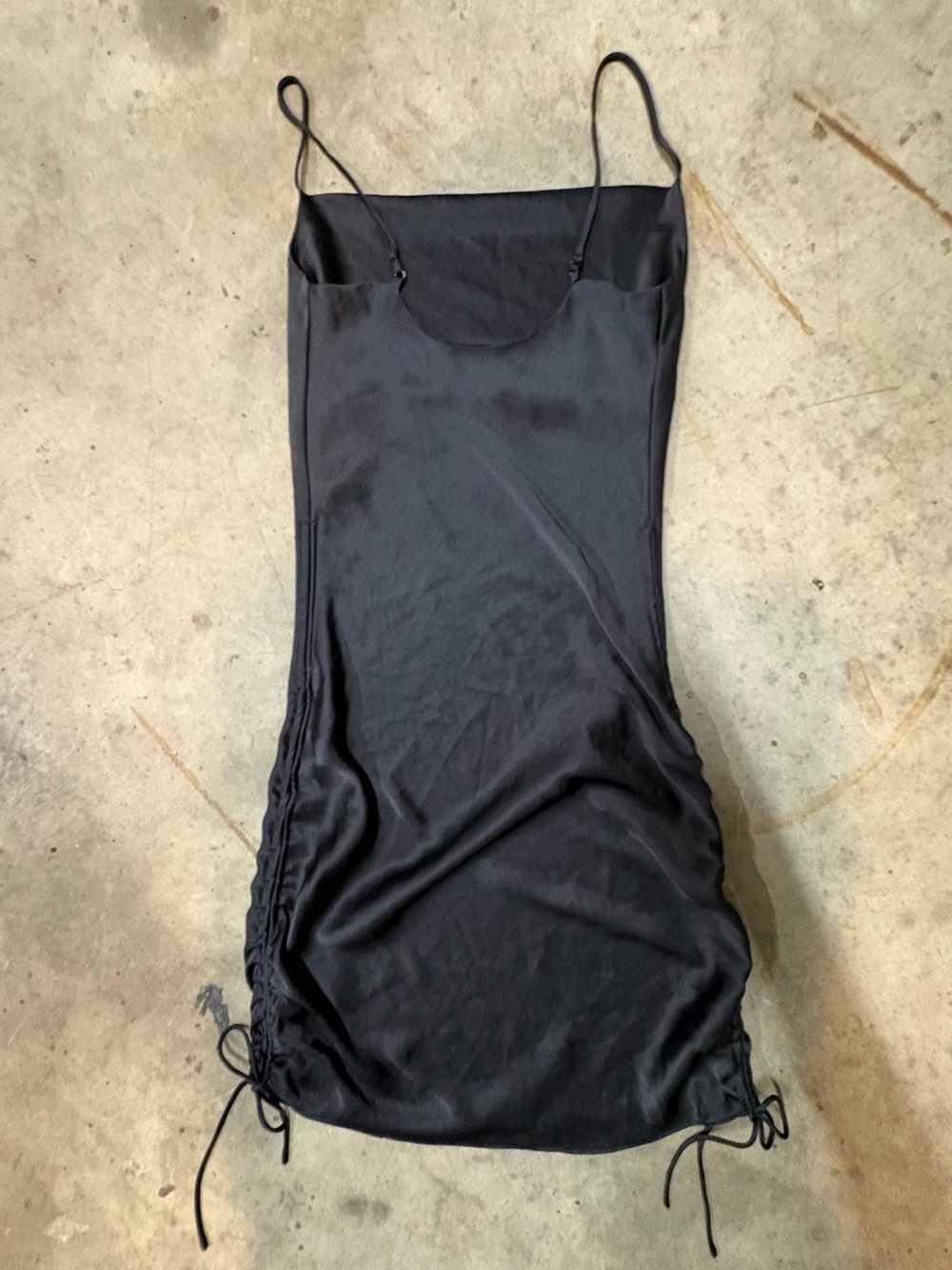 Aritzia Black Satin Cowl-Neck Mini Dress - Picture 6 of 9